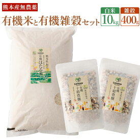 【ふるさと納税】熊本県産 有機のお米と有機の雑穀 セット 有機のお米 10kg 有機の雑穀 200g×2パック 計400g お米 白米 森のくまさん 令和3年産 雑穀 雑穀米 国産 無農薬 送料無料