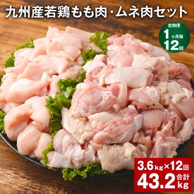 【ふるさと納税】【定期便】【1ヶ月毎12回】九州産若鶏もも肉（310g×6袋）・ムネ肉（600g×3袋）セット 計43.2kg（3.6kg×12回） 鶏肉 お肉 モモ肉 もも肉 ムネ肉 むね肉 2種類 小分け 冷凍 九州産 国産 熊本県 菊池市 送料無料《お申し込みの翌月から出荷》