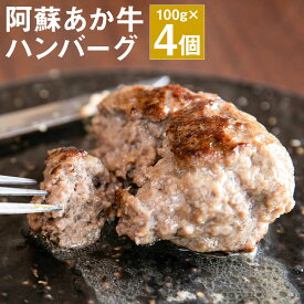 【ふるさと納税】阿蘇あか牛ハンバーグ 100g×4個 合計400g ハンバーグ あか牛 牛肉 熊本県 冷凍 送料無料《90日以内に出荷予定(土日祝除く)》