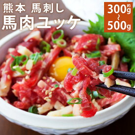 【ふるさと納税】熊本 馬刺し 馬肉ユッケ 約300g/約500g 選べる内容量 ユッケ たれ付き 小分け 個包装 馬刺 刺身 馬肉 冷凍 送料無料