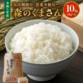 【ふるさと納税】米 お米 白米 玄米 令和5年産 栽培期間中 農薬不使用 森のくまさん 10kg えのしまファーム 国産 お取り寄せ 食品 おにぎり お弁当 ごはん 食品 粘り 弾力 食味ランキングで上位 送料無料【熊本県宇土市】