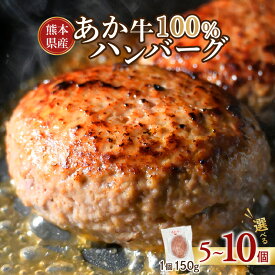 【ふるさと納税】肉 牛肉 あか牛 ハンバーグ 個数 選べる 5個 7個 10個 あか牛100%使用 和牛 柔らか コク 旨味 小分け 個包装 真空包装 ごはん お弁当 おかず 惣菜 簡単調理 冷凍 加工品 食品 お取り寄せ お取り寄せグルメ 熊本県産 送料無料【熊本県宇土市】