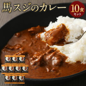 【ふるさと納税】馬スジのカレー 10食セット 合計2.1kg 210g×10個 カレー レトルト 惣菜 馬すじ 馬肉 保存食 非常食 長期保存 送料無料