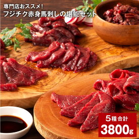 【ふるさと納税】専門店おススメ!フジチク赤身馬刺しの堪能セット 計3,800g ふじ馬刺しヒレ ふじ馬刺しロース ふじ馬刺しランプ ふじ馬刺し上赤身 ふじ馬刺しユッケ たれ付き 生姜 馬肉 馬刺 お肉 冷凍 九州 熊本県 宇城市 送料無料