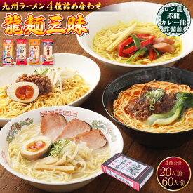 【ふるさと納税】【テレビで紹介 マツコ絶賛！ 赤龍】 龍麺三昧 ラーメンセット 4種 各5本 選べる容量 （20人前/40人前/60人前） 九州 ラーメン ロン龍 赤龍 カレー龍 炸醤麺 味噌豚骨 乾麺 とんこつラーメン ピリ辛味噌ラーメン カレーラーメン 熊本県 備蓄 保存食