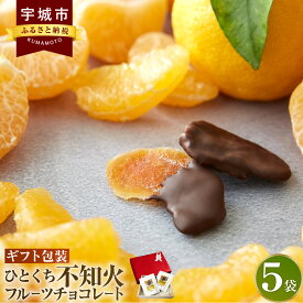 【ふるさと納税】ひとくち不知火フルーツチョコレート ギフト包装 5袋入(1袋58g入) 計290g ギフト 贈り物 ドライフルーツ チョコがけ チョコレート チョコ おしゃれ お取り寄せ お取り寄せスイーツ 不知火 柑橘 スイーツ お菓子 洋菓子 熊本県 宇城市 九州 送料無料