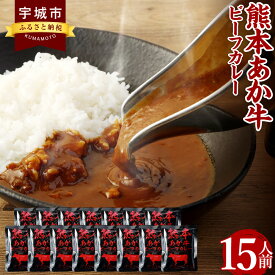 【ふるさと納税】熊本県産あか牛使用 くまもとあか牛 ビーフカレー 15人前 （160g×15袋※合計2,400g） カレー レトルトカレー ビーフカレー あか牛カレー ビーフ 牛 牛肉 あか牛 あかうし 赤牛 惣菜 レトルト 簡単調理 時短 備蓄 常備職 長期保存 送料無料