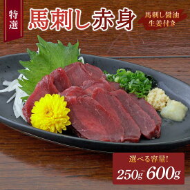 【ふるさと納税】 馬刺し 赤身 【選べる容量】熊本馬刺し赤身 約250g〜約600g（約50g×5〜12個）馬肉 熊本馬刺し 生食 刺身 刺し身 生姜付き 醤油付き お取り寄せグルメ 冷凍 熊本県 宇城市 送料無料 くまもと食彩の力