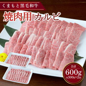 【ふるさと納税】くまもと 黒毛和牛 焼肉用 カルビ 約600g（約300g×2パック）黒毛和牛 和牛 牛肉 肉 お肉 やきにく 焼き肉 焼肉 お取り寄せグルメ 冷凍 熊本県 宇城市 送料無料