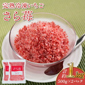 【ふるさと納税】完熟 冷凍 いちご さら苺 500g×2パック 合計1kg 園村苺園 イチゴ 苺 さちのか フルーツ 果物 デザート パック 急速冷凍 贈答品 贈り物 のし対応 国産 九州産 熊本県産 宇城市産 送料無料