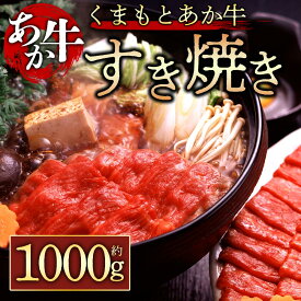 【ふるさと納税】GI認証 くまもとあか牛 すき焼き用 1000g お取り寄せ 冷凍 お土産 ギフト 贈答用 おつまみ 阿蘇牧場 熊本県 阿蘇市