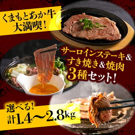 【ふるさと納税】サーロインステーキ すき焼き 焼肉3種 選べる内容量 あか牛 サーロイン ステーキ サーロインステーキ すき焼き 焼肉 牛肉 冷凍 ふるさと納税 赤牛 あかうし 熊本 贈り物 和牛 国産 赤身 送料無料 矢野畜産 熊本県 阿蘇市