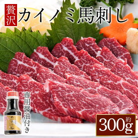 【ふるさと納税】貝の身（カイノミ）馬刺し ふるさと納税 赤身 カイノミ赤身馬刺し 300g 醤油付き 150ml 赤身 熊本 馬肉 上質 新鮮 セット 詰め合わせ お取り寄せ 冷凍 馬肉 お中元 お土産 ギフト 贈答用 おつまみ 桜屋 熊本県 阿蘇市