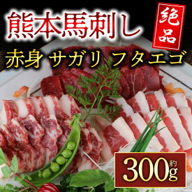 【ふるさと納税】馬刺し ふるさと納税 赤身 3種の馬刺し　300g【赤身・フタエゴ・サガリ（各100g）】 熊本 馬肉 上質 新鮮 セット 詰め合わせ お取り寄せ 冷凍 馬肉 お歳暮 お土産 ギフト 贈答用 おつまみ 阿蘇牧場 熊本県 阿蘇市