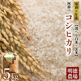 【ふるさと納税】【選べる白米・玄米】コシヒカリ 令和8年度 5kg 明徳農場 特別栽培米 米 お米 美味しい 寒暖差 湧き水 お取り寄せ 熊本県 阿蘇市