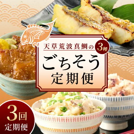 【ふるさと納税】【定期便3回】天草荒波真鯛 3種ごちそう 定期便 3回 真鯛 漁師の沖めし 70g 鯛めし 120g たこめし 140g たい 味噌漬け 4切れ 真空パック 小分け 海鮮 海の幸 魚介類 ご飯のお供 簡単調理 炊き込みご飯 混ぜご飯の素 お取り寄せ 熊本県 天草市 送料無料
