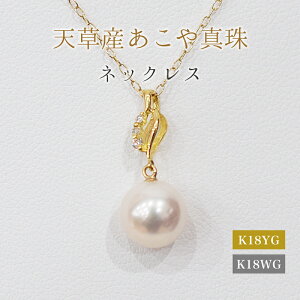 【ふるさと納税】ネックレス ペンダント あこや真珠 8mm - 8.5mm ダイヤモンド 0.02ct 音符 モチーフ 真珠 パール ホワイトピンク 選べる 金具 K18YG K18WG アクセサリー ジュエリー 品質保証書 ジュ