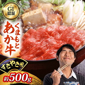 【ふるさと納税】GI認証 くまもとあか牛 すきやき用 約500g 和牛 牛肉 すき焼き 冷凍【阿蘇牧場】[AYBX109]