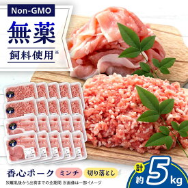 【ふるさと納税】『香心ポーク』切り落とし ミンチ セット 各約250g×10パック（計約5kg）豚肉 冷凍 熊本県産 【有限会社 コーシン】肉 切り落とし ミンチ ひき肉 小分け 冷凍 国産 熊本県 熊本 大容量 5kg こま切れ 炒め物 ハンバーグ 餃子 豚汁 麻婆豆腐 [AYCK028]