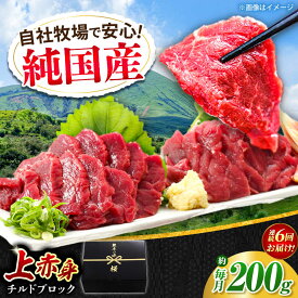 【ふるさと納税】【全6回定期便】『純国産』熊本の味 上赤身 馬刺し 約200g ブロック チルド 冷蔵 【有限会社 九州食肉産業】[AYCN038] 馬刺し 馬肉 モモ肉 もも 馬 うま ヘルシー 国産 上赤身 赤身 大容量 低カロリー 冷凍 ギフト 贈答用 食品 合志市