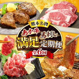 【ふるさと納税】【全6回定期便】【熊本名産】あか牛と馬刺し 満足定期便 計約2.61kg あか牛 馬刺し 特産品 熊本県 合志市【有限会社 三協畜産】[AYCQ104]