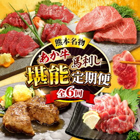 【ふるさと納税】【全6回定期便】【熊本名産】あか牛と馬刺し 堪能定期便 計約2.46kg あか牛 馬刺し 特産品 熊本県 合志市【有限会社 三協畜産】[AYCQ105]