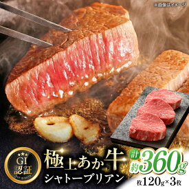 【ふるさと納税】【GI認証】くまもとあか牛シャトーブリアン 約120g×3枚 和牛 熊本県 国産 牛肉 ステーキ 熊本 シャトーブリアン ヒレ ステーキ 赤牛 あか牛 あかうし 褐毛和種 肥後 冷凍 国産 和牛 牛肉 ディナー 熊本県産 熊本産 合志市【有限会社 三協畜産】[AYCQ015]