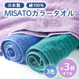 【ふるさと納税】【日本製】MISATOカラータオル3色×各1枚(簡易包装)【1457866】