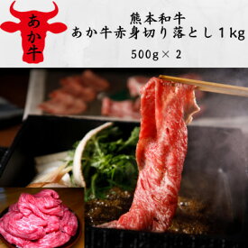 【ふるさと納税】熊本和牛あか牛赤身切り落とし1kg(500g×2)(美里町)【配送不可地域：離島】【1542409】