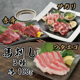 【ふるさと納税】3種の馬刺し 300g【赤身・フタエゴ・サガリ各100g】(美里町)【配送不可地域：離島】【1643185】