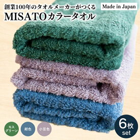 【ふるさと納税】創業100年のタオルメーカーがつくるMISATOカラータオル 3色 各2枚 計6枚セット 創業1892年 老舗 タオル カラータオル 3色 緑 青 紫 グリーン ブルー パープル おためし お試し 簡易包装 ご自宅用 綿100％ 国産 日本製 熊本県産 美里町産 数量限定 送料無料