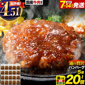 【ふるさと納税】＼高評価★4.51／通の贅沢ハンバーグ 150g 5個10個 20個 《7-14日以内に出荷予定(土日祝除く)》国産 肉使用 デミグラス 和風 テリヤキ ハンバーグ 牛 小分け 個包装 湯煎 温めるだけ 肉 レトルト 絶品 冷凍 簡単 合い挽き 牛肉 お弁当 大容量 玉ねぎ 豚肉