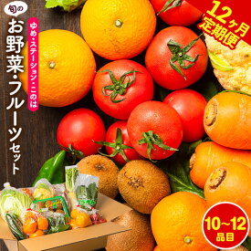 【ふるさと納税】【12ヶ月定期】季節の野菜・フルーツ詰め合わせセット 10～12品目 計12回お届け《お申込み月の翌月から出荷開始》ゆめ・ステーション・このは 定期 旬 野菜 フルーツ 果物 厳選 新鮮 美味しい 詰め合わせ おまかせ 熊本県 玉名郡 玉東町 定期便 送料無料