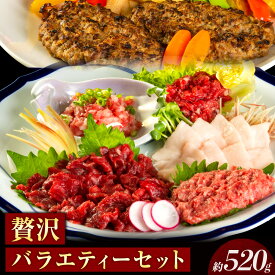 【ふるさと納税】贅沢バラエティセット 520g 馬肉 冷凍 《60日以内に出荷予定(土日祝除く)》 新鮮 さばきたて 生食用 肉 熊本県玉東町 馬刺し 馬肉 惣菜 希少部位 千興ファーム