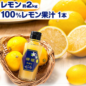 【ふるさと納税】＼先行予約スタート／ レモン 約2kg と 手搾り100％レモン果汁 1本 セット《12月中旬‐2月末頃出荷》 【日付指定不可】 熊本県 玉名郡 玉東町 菅本果実園 檸檬 レモンジュース レモネード はちみつレモン