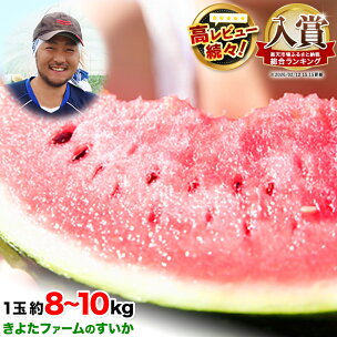 【先行予約】『きよたファーム』のすいか 1玉約8〜10kg...