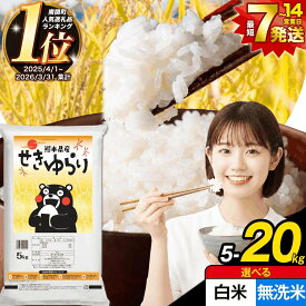 【ふるさと納税】＼高評価★4.39／ 令和8年産 熊本 せきゆらり 米 無洗米 白米 選べる 5kg 10kg 20kg 定期便《出荷時期をお選びください》熊本県産 ひのひかり ブレンド ヒノヒカリ にこまる くまさんの輝き せきゆらり お米 おこめ こめ コメ むせんまい 12ヶ月 南関町