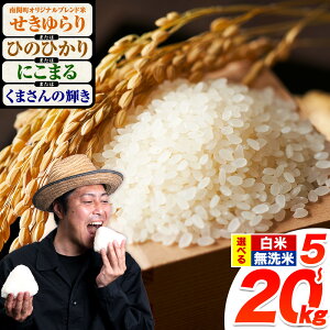 【ふるさと納税】米 無洗米 も選べる ひのひかり にこまる くまさんの輝き 南関町オリジナルブレンド米 せきゆらり 5kg 10kg 15kg 20kg《12月中旬-1月末頃出荷》熊本県産 無洗米 白米 精米 ひの