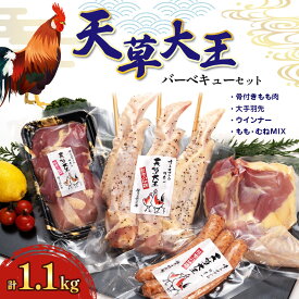【ふるさと納税】国産 熊本発送 天草大王のバーベキューセット(4種類) 天草大王 熊本県 和水町 手羽先 ウインナー モモ ムネ | 熊本県 熊本 くまもと 和水町 なごみ 鶏肉 天草大王