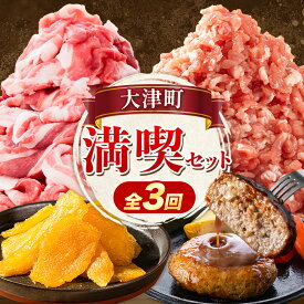 【ふるさと納税】大津町 満喫頒布会 全3回 定期便 うまかポーク 切り落とし ミンチ 干し芋 肉肉 ハンバーグ《お申込み月の翌月から発送開始》熊本県 大津町 豚肉 ミンチ 干し芋 ハンバーグ 肉 頒布会 全3回