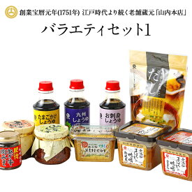 【ふるさと納税】バラエティセット1 みそ 合わせ味噌 麦味噌 醤油 味噌 肉みそ もろみ 調味料 無添加 山内本店 熊本 九州 国産 食品 セット 送料無料