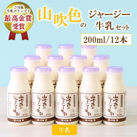 【ふるさと納税】 山吹色のジャージー牛乳セット 200ml 12本 ジャージー牛乳 牛乳 セット 乳製品 飲料 健康 腸活 免疫力アップ 乳酸菌 ご当地牛乳グランプリ 最高金賞 ご当地 ギフト 贈答用 山のいぶき 熊本 阿蘇 南小国町 送料無料