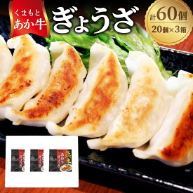【ふるさと納税】熊本和牛 あか牛ぎょうざ 計60個（20個入り×3箱） キャベツ 野菜 牛肉 お肉 和牛 褐毛和種 霜降り 赤身 惣菜 餃子 ギョーザ 冷凍 熊本県 西原村 送料無料