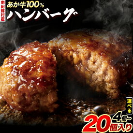 【ふるさと納税】南阿蘇村産 あか牛 100％ ハンバーグ 選べる 内容量 4個 8個 10個 12個 《30日以内に出荷予定(土日祝除く)》 熊本県 南阿蘇村 ハンバーグ あか牛ハンバーグ 赤牛 個包装 真空パック 人気 送料無料 専門店 冷凍惣菜 冷凍 時短