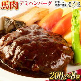 【ふるさと納税】 馬肉デミハンバーグ 200g×8個 計1.6kg 千興ファーム 馬肉 冷凍 《60日以内に出荷予定(土日祝除く)》ジューシー デミグラスソース 肉 熊本県御船町 馬肉 惣菜 お弁当