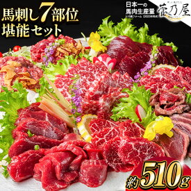 【ふるさと納税】 馬刺し7部位堪能セット 約510g タレ付き 千興ファーム 馬肉 冷凍 《60日以内に出荷予定(土日祝除く)》 新鮮 さばきたて 生食用 肉 熊本県御船町 馬刺し 馬肉 希少部位 タタキ 赤身 霜降り ロース ヒレ ユッケ ネギトロ 桜うまトロ