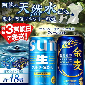 【ふるさと納税】サントリー生ビールと金麦のセット 各350ml×1ケース(24本) 熊本県 嘉島町 ビール サン生 FK7-0297