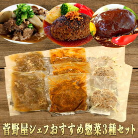 【ふるさと納税】菅乃屋シェフおすすめ惣菜3種セット