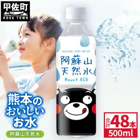 【ふるさと納税】熊本のおいしいお水 阿蘇山天然水 500ml×48本（2ケース）（共通返礼品・御船町） - 天然水 水 飲料水 ミネラルウォーター 箱買い まとめ買い ペットボトル 飲料 ウォーター 軟水 防災グッズ 防災 備蓄 ローリングストック ストック 熊本県