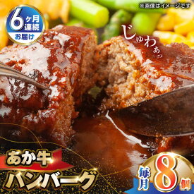 【ふるさと納税】【全6回定期便】肥後の赤牛ハンバーグ150g×8個【山都町（阿蘇牧場）】[YDF062]